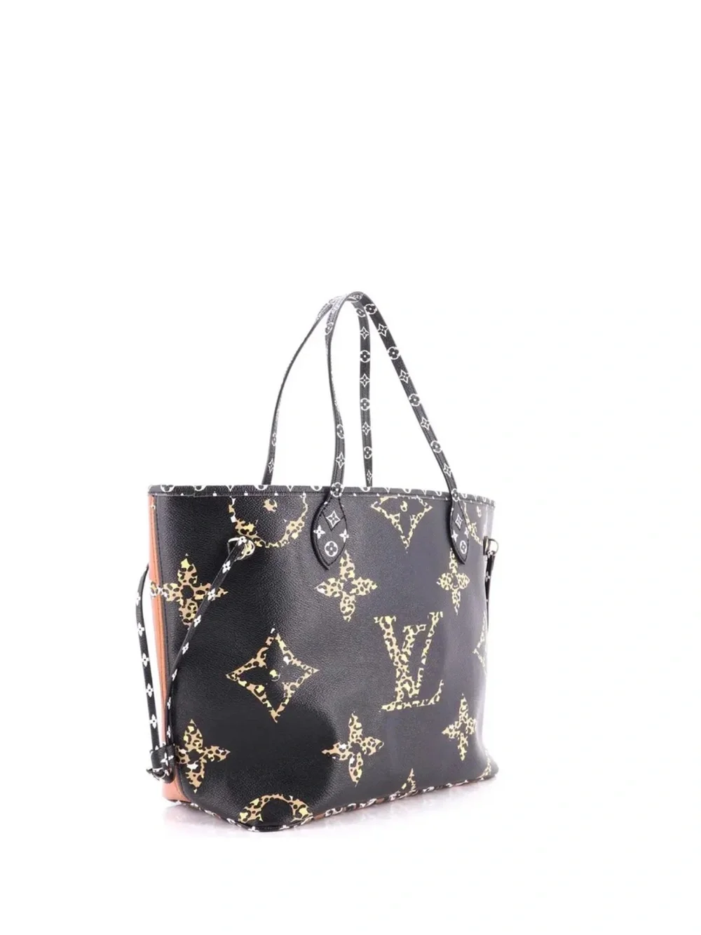 Louis Vuitton Black and Gold Leopard Monogram Neverfull Shoulder Tote